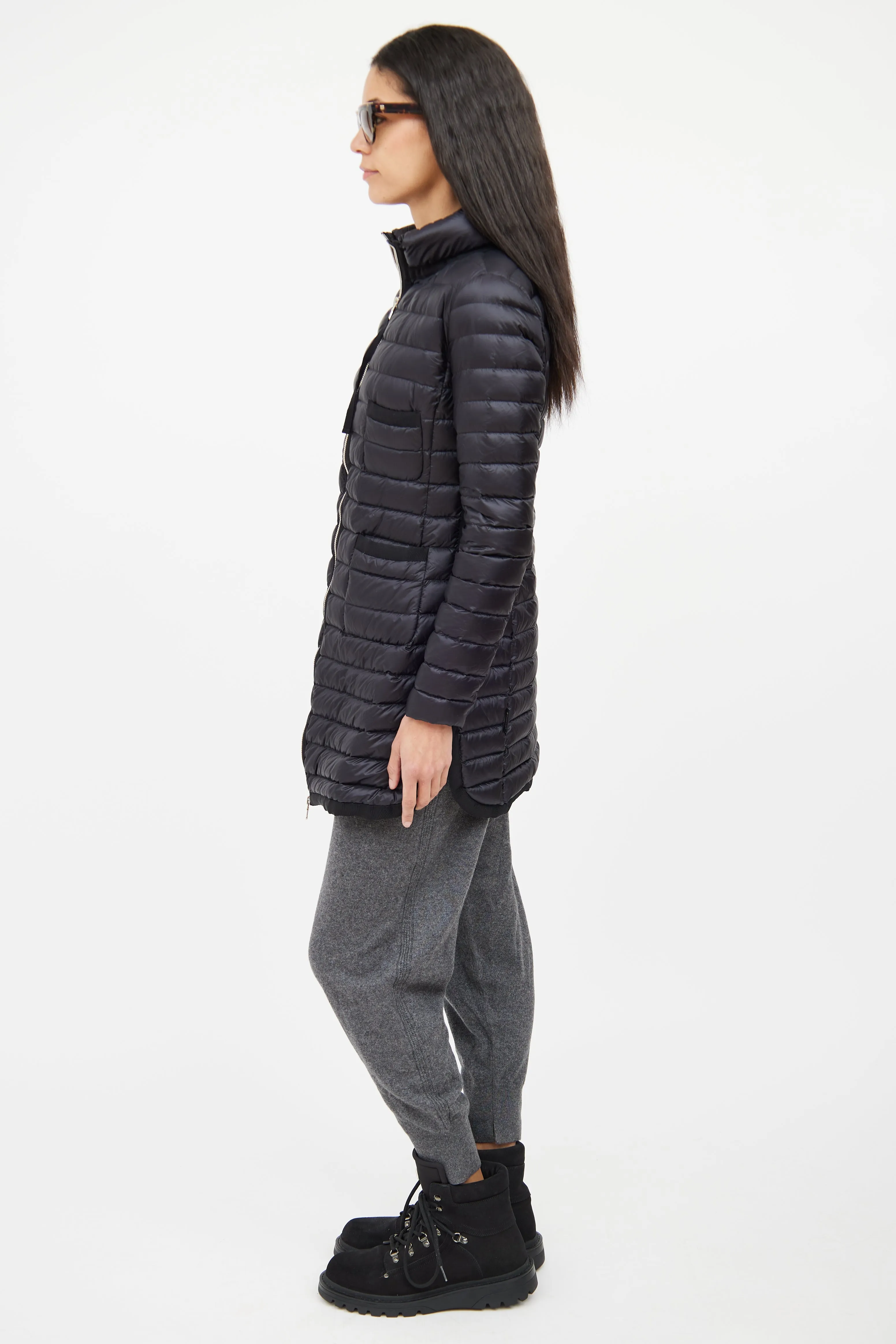 Black Quilted Longue Saison Jacket