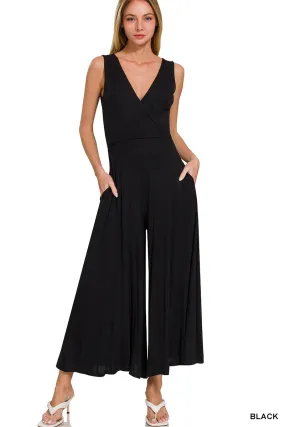 BLACK SLEEVELESS JUMPSUIT