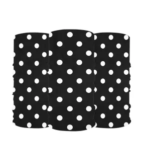 Black With White Polka Dots Multifunctional Headwear (Pack of 3)