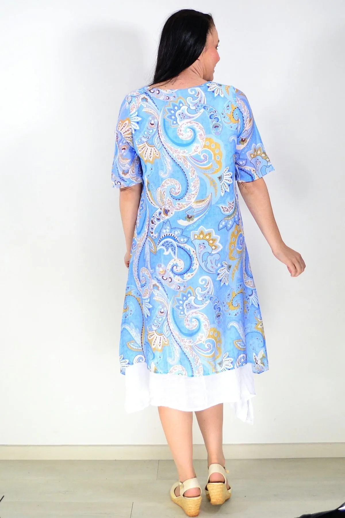 Blue Paisley Summer Tunic Dress