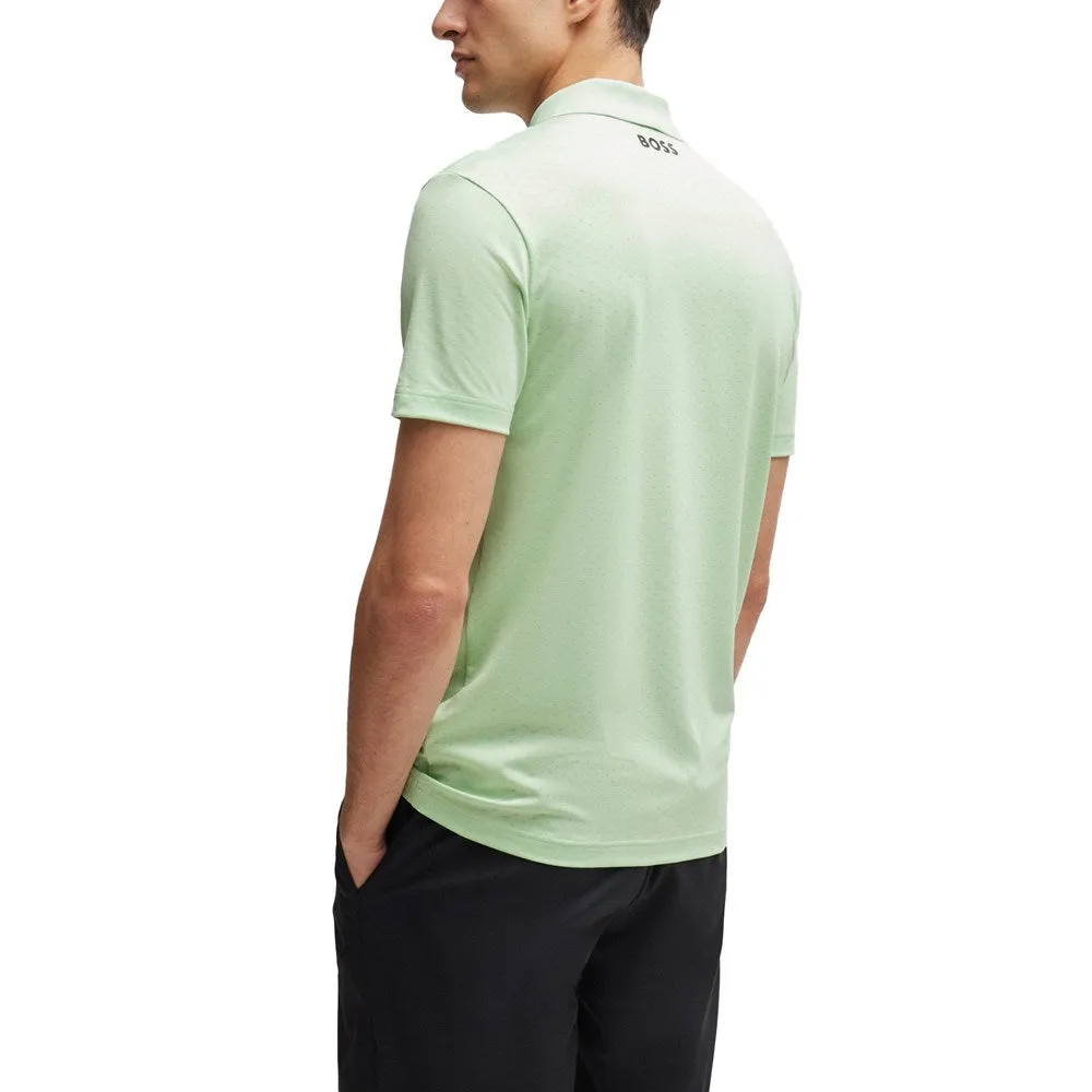 BOSS Paddytech Jacquard Golf Shirt - Open Green