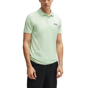 BOSS Paddytech Jacquard Golf Shirt - Open Green