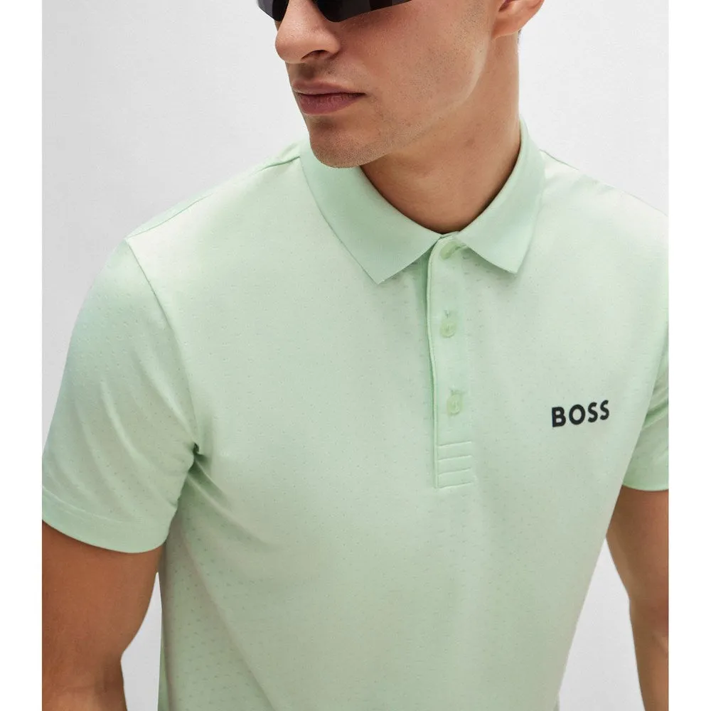 BOSS Paddytech Jacquard Golf Shirt - Open Green