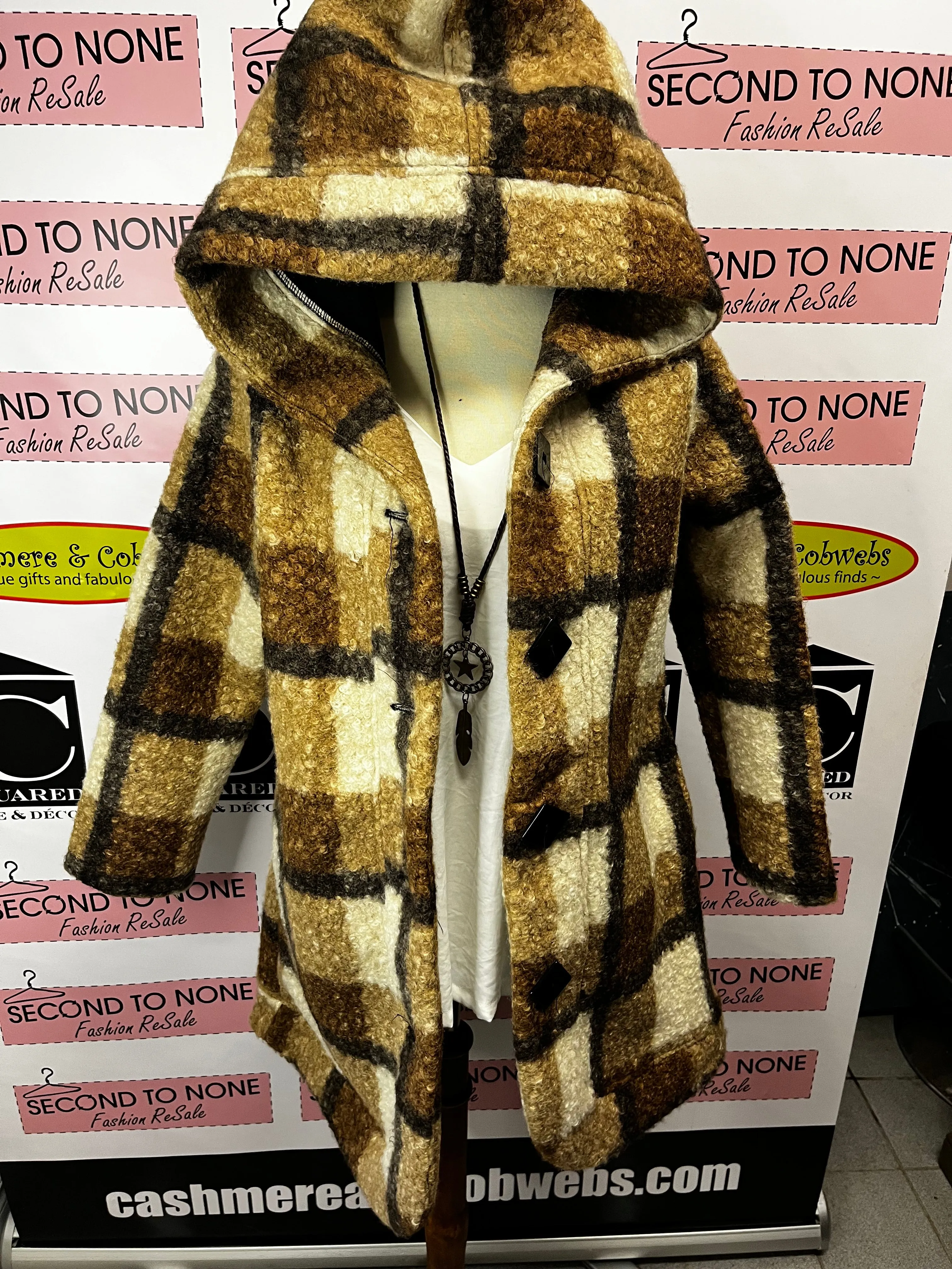 Brown Large Plaid Teddy Bear Coat