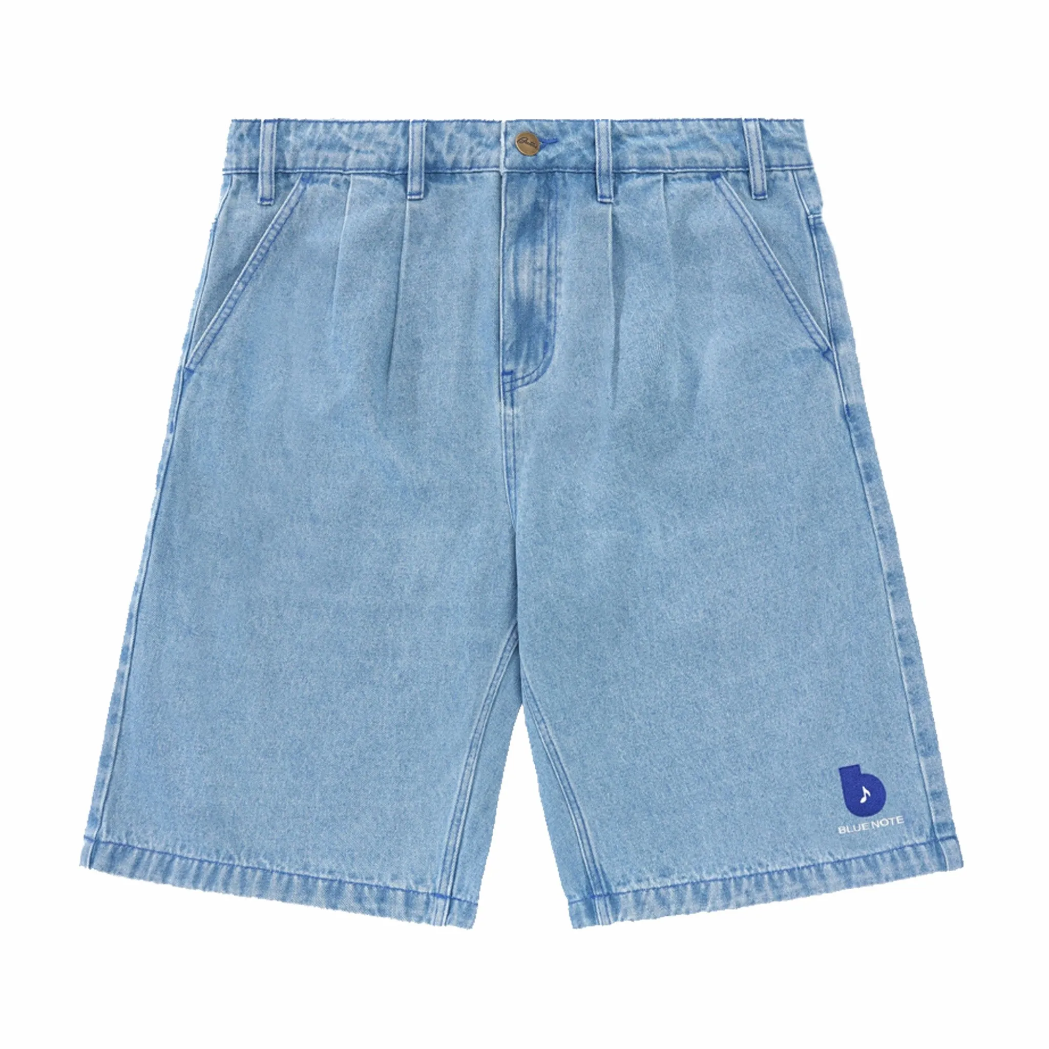 Butter Goods Blue Note Pleated Denim Shorts (Washed Indigo)