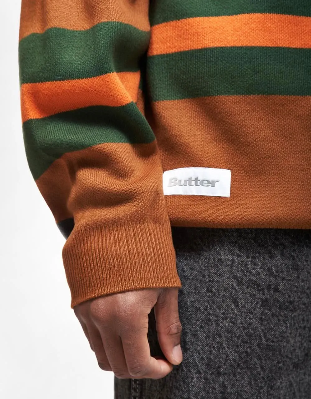 Butter Goods Polo Knit Sweater - Brown