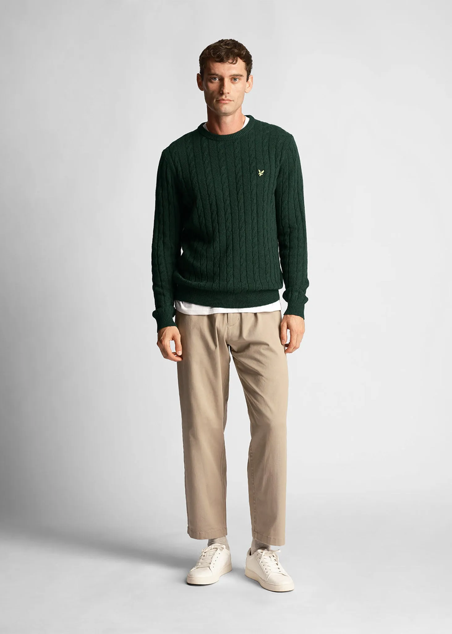 Cable jumper - dark green marl