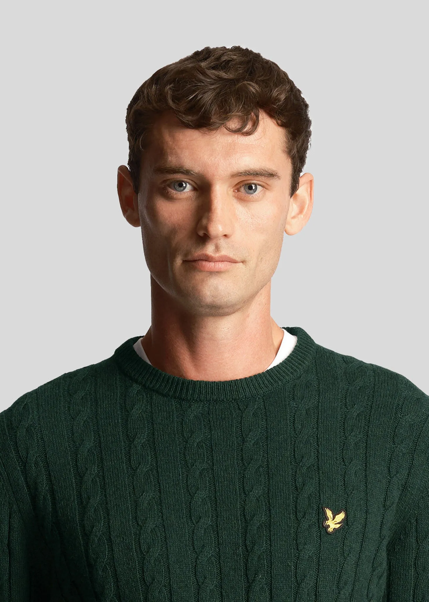 Cable jumper - dark green marl