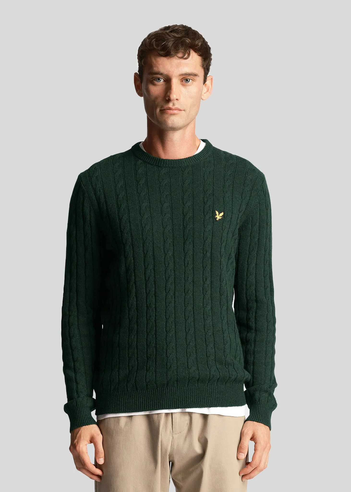 Cable jumper - dark green marl