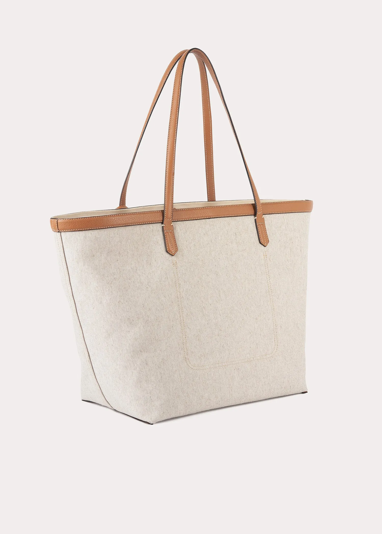 Canvas travel tote ecru/tan