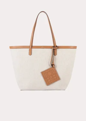 Canvas travel tote ecru/tan