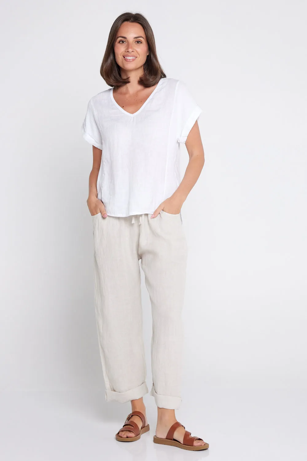 Cathrine Linen Pants - Beige