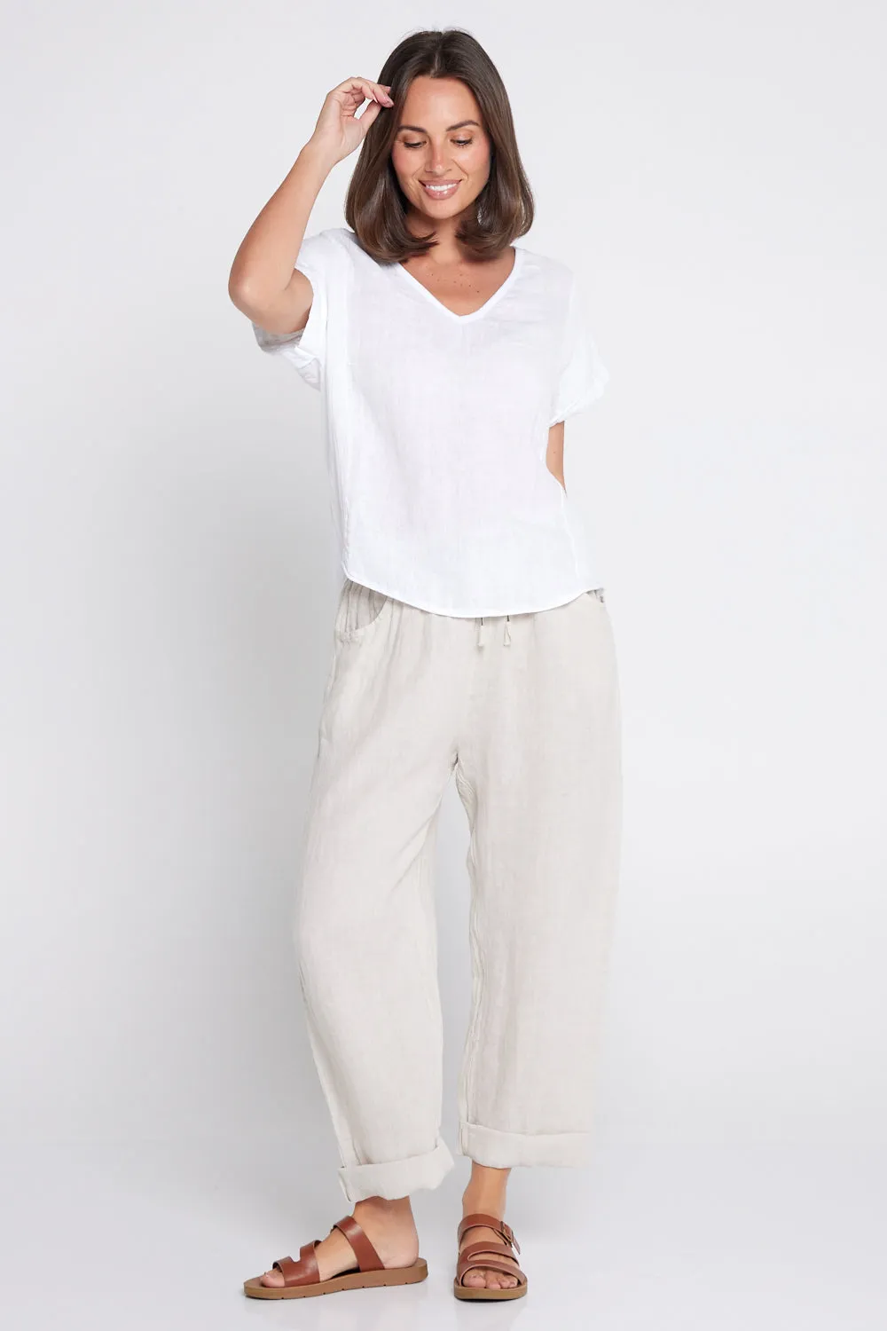 Cathrine Linen Pants - Beige