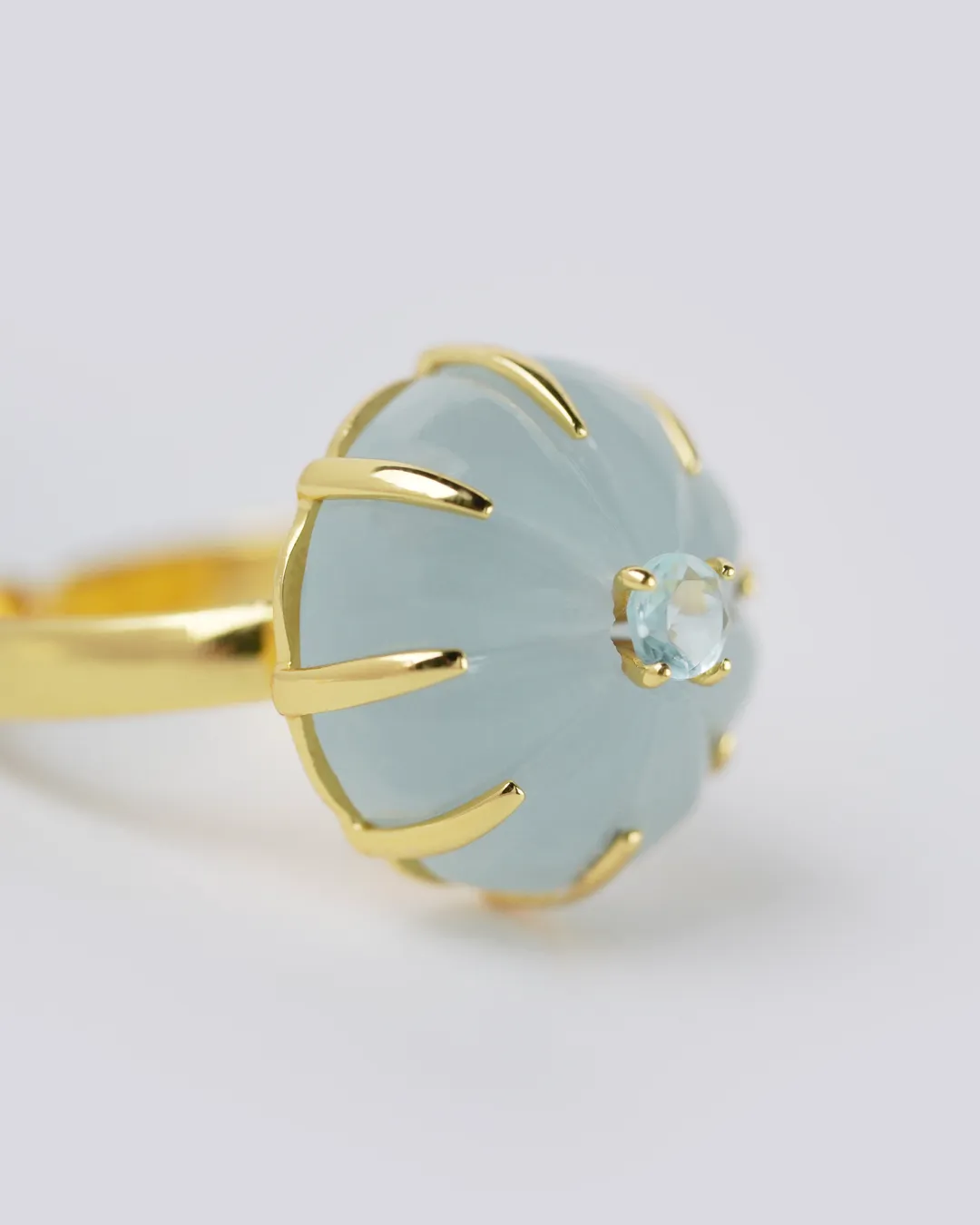 Chalcedony Melon Ring