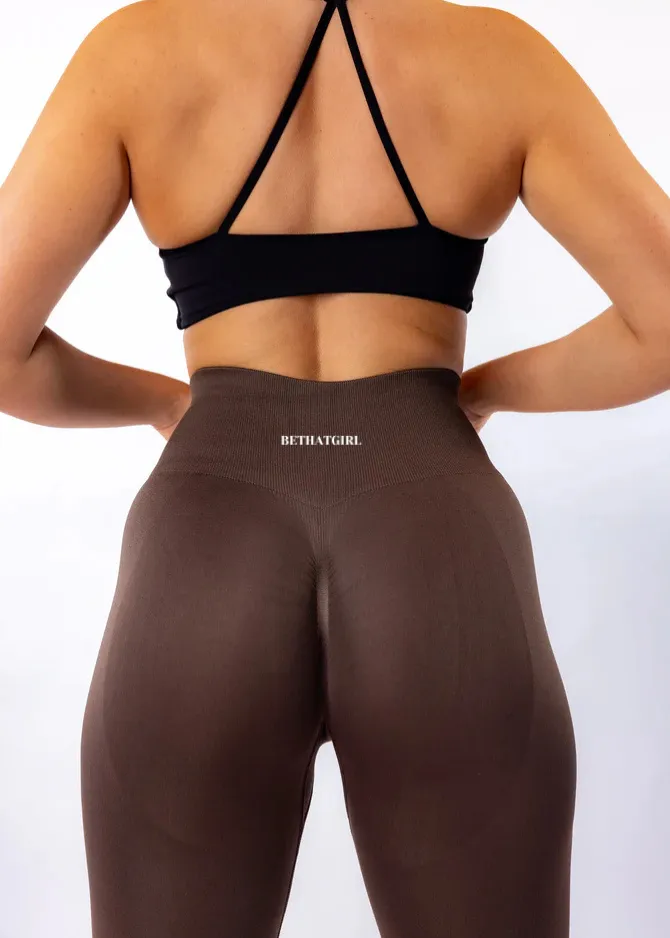 Chocolate Signature Scrunch High Waisted Leggings