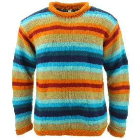 Chunky Wool Knit Jumper - Stripe Retro C