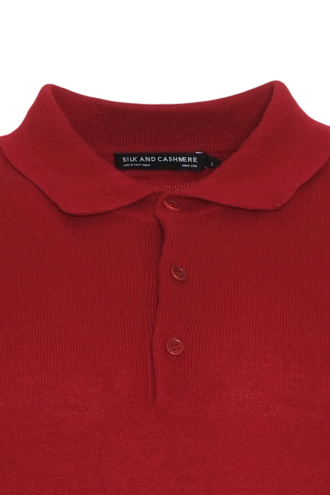 Claret Red Pure Cashmere Men's Polo Sweater