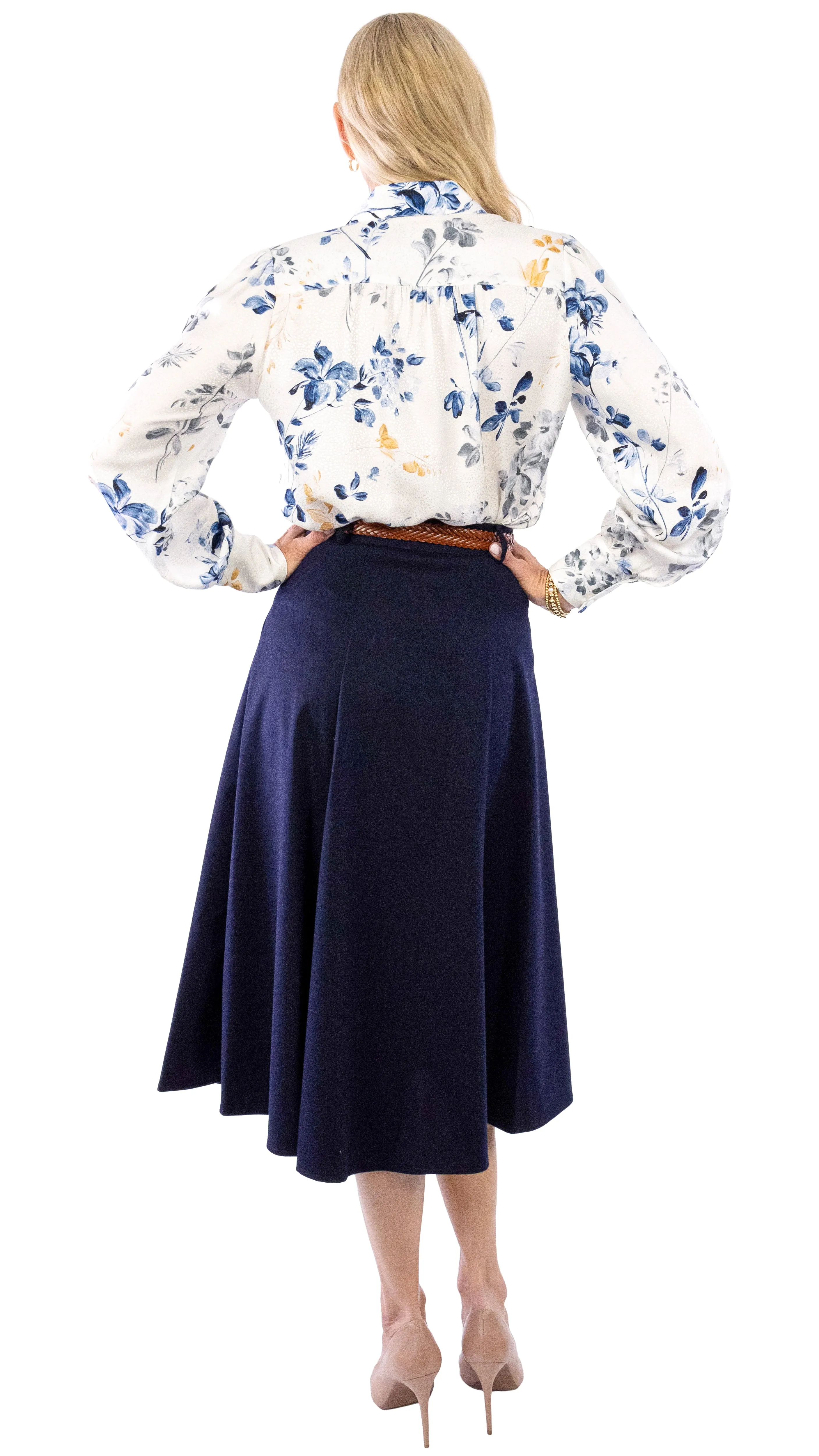 Classic Midi Skirt - Navy