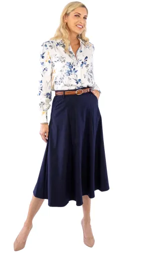 Classic Midi Skirt - Navy