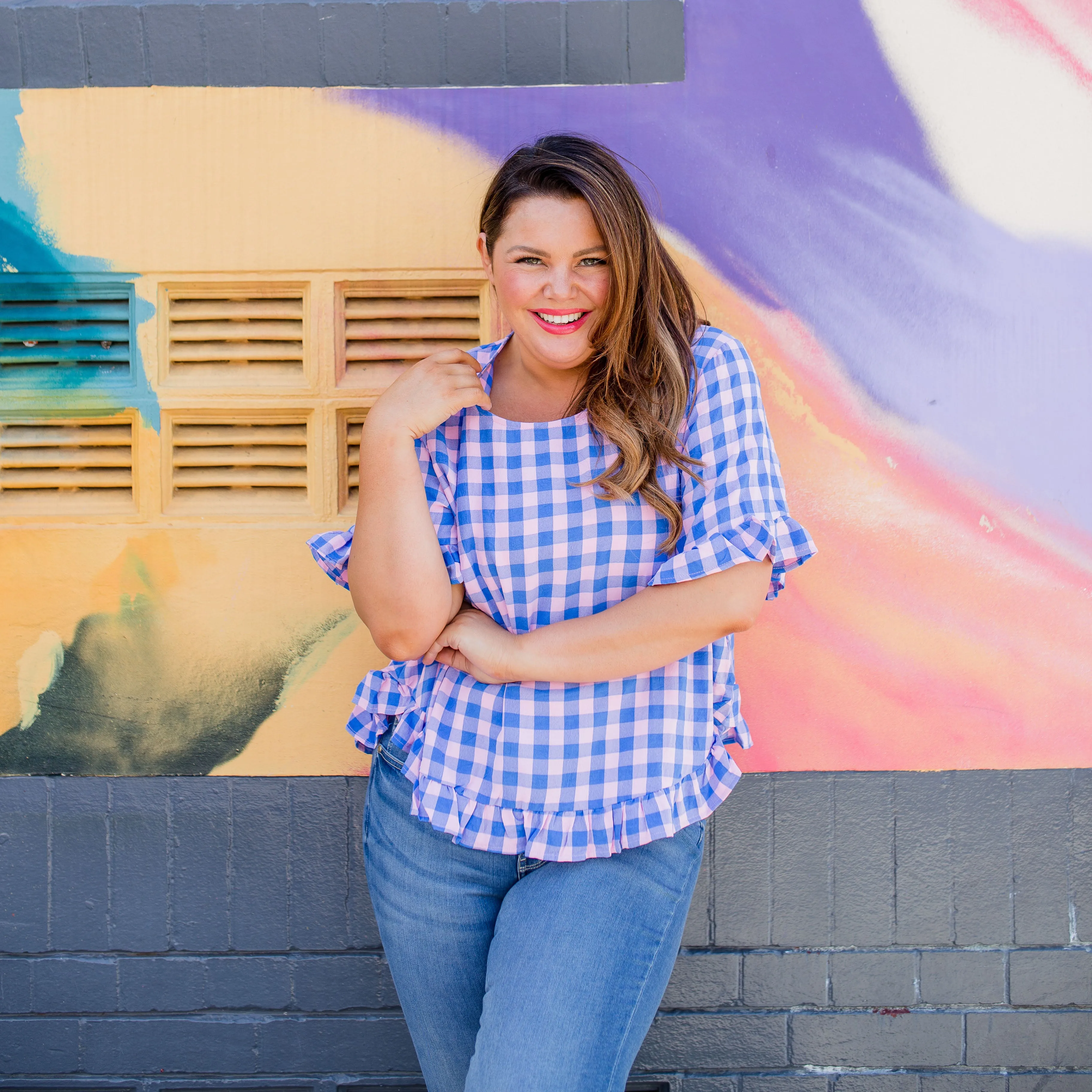 Clio Blue Check Blouse