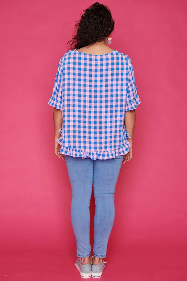 Clio Blue Check Blouse