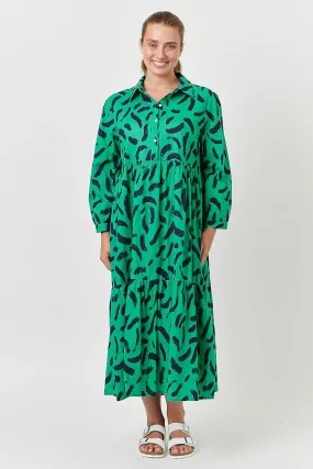 Colby Dress in Green Sketch