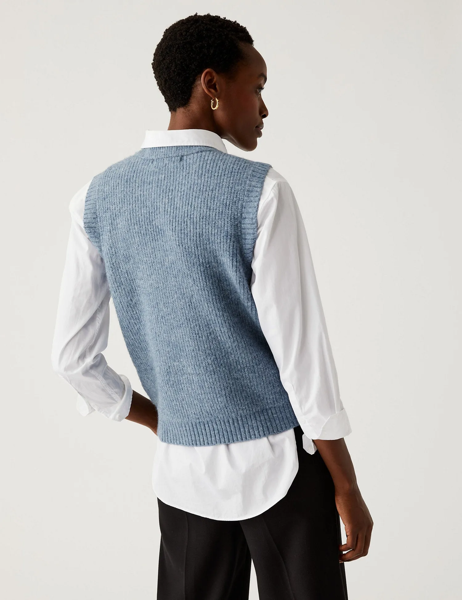 Crew Neck Knitted Vest