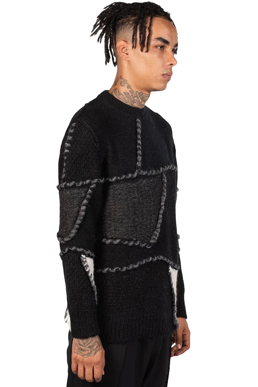 Crew Neck Patchwork Jumper