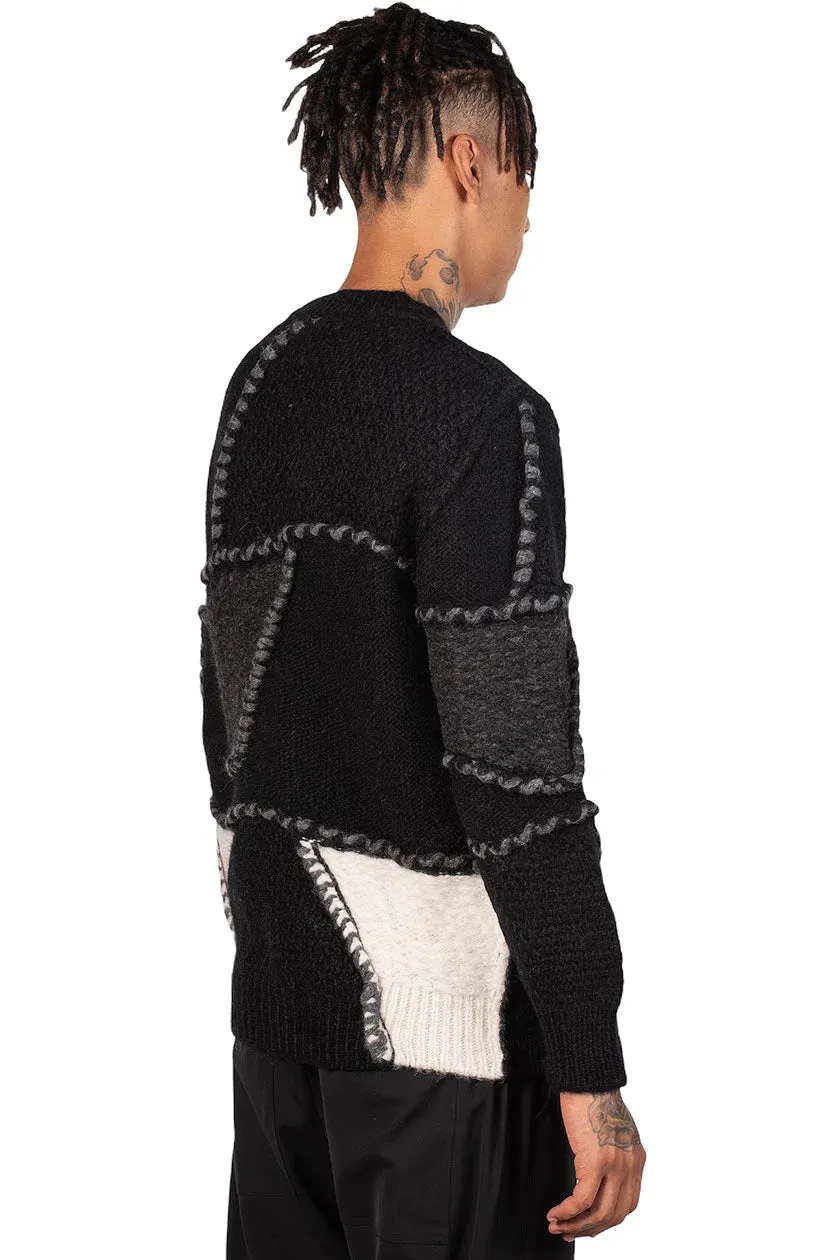 Crew Neck Patchwork Jumper