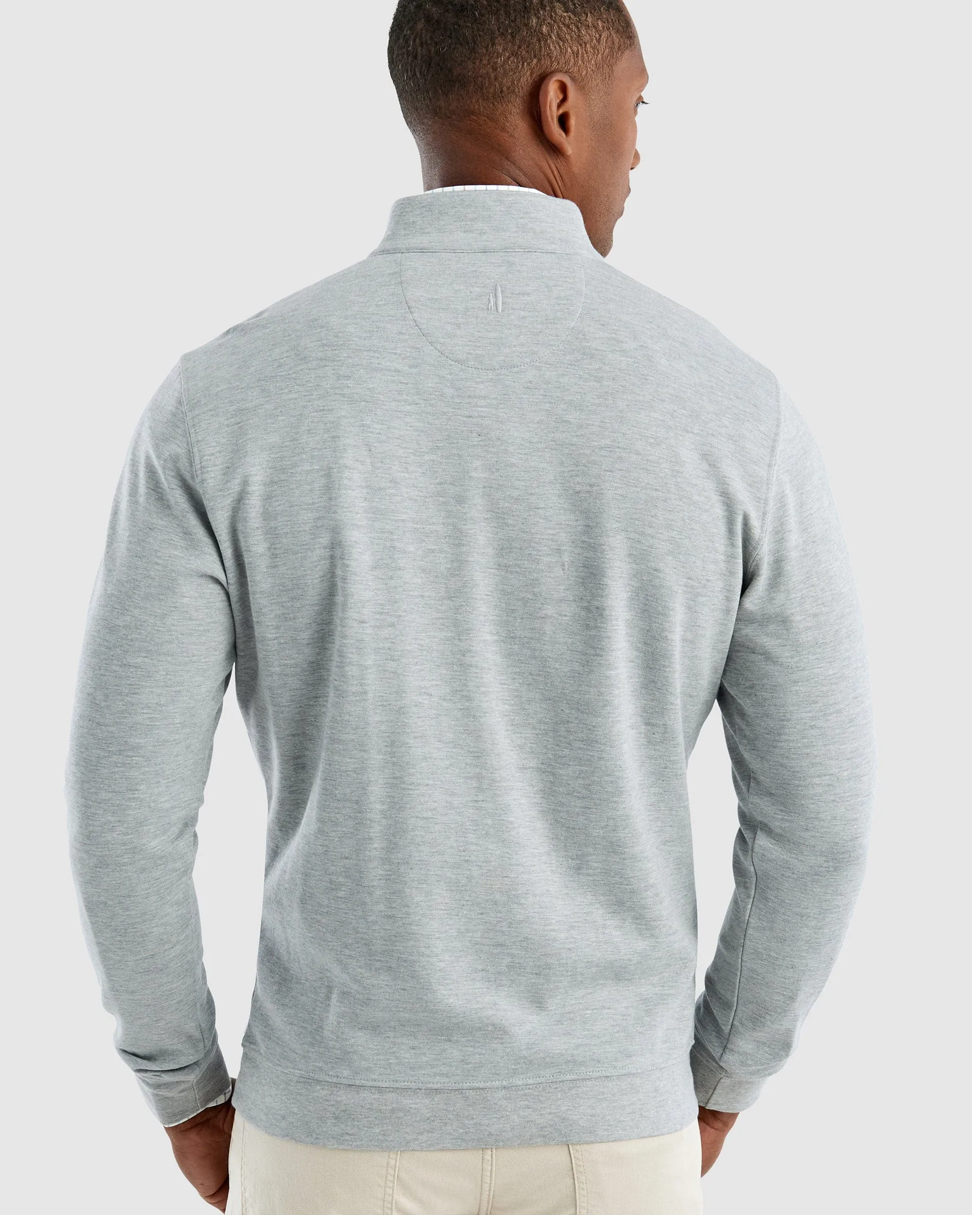 Custom Johnnie O Mens Sully 1/4 Zip Pullover JMKO1460 Light Gray