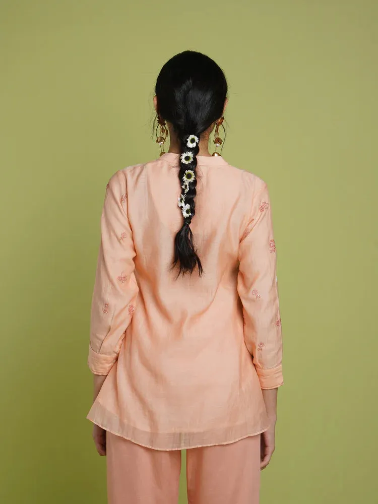 Dahlia Pearl Top- Peach