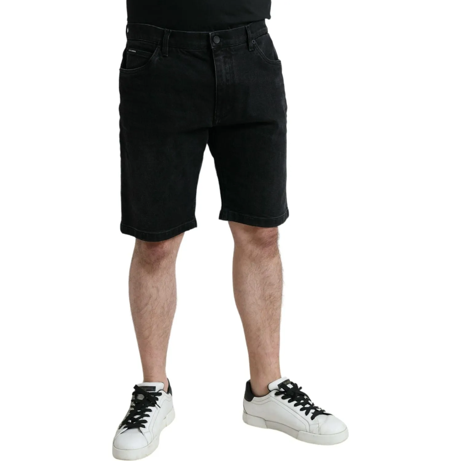 Dolce & Gabbana Chic Black Bermuda Denim Shorts