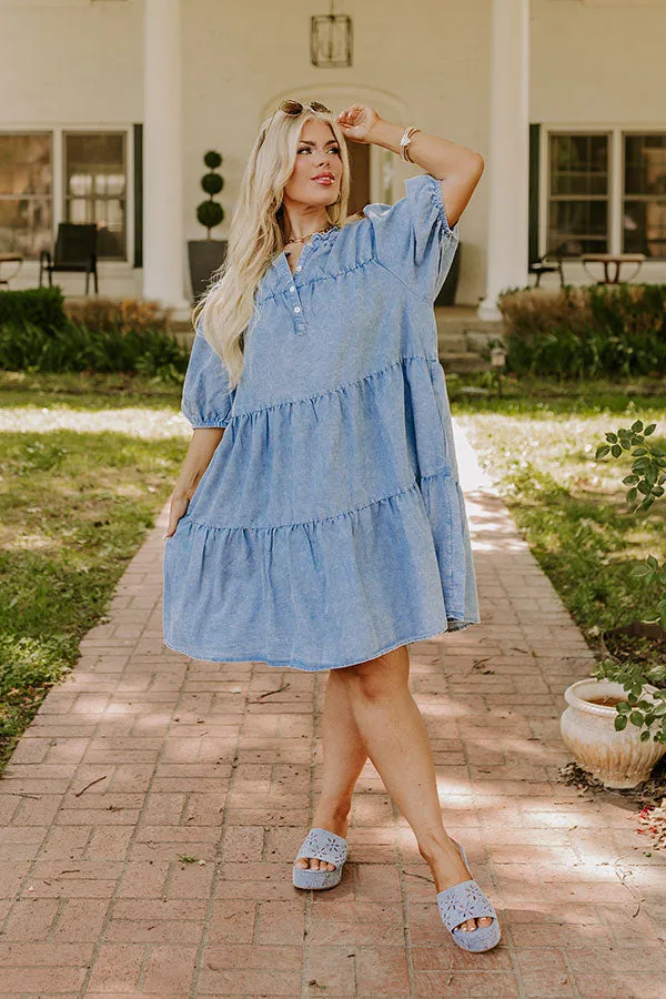 Downtown Daze Chambray Mini Dress Curves