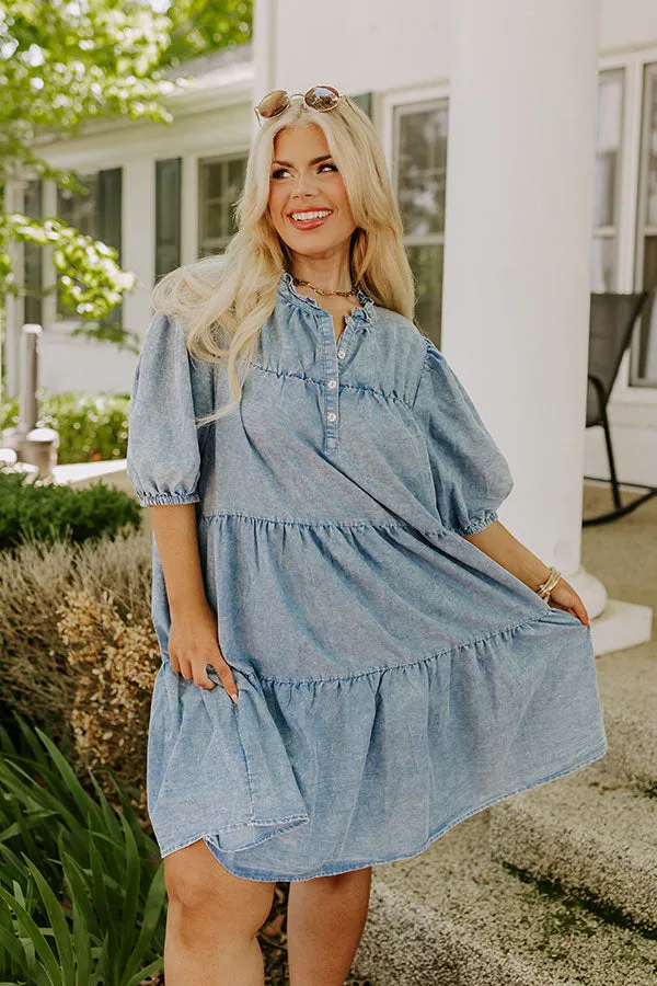 Downtown Daze Chambray Mini Dress Curves