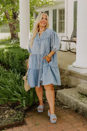 Downtown Daze Chambray Mini Dress Curves