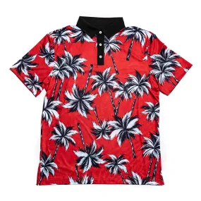 Electric Palms Performance Polo - Red