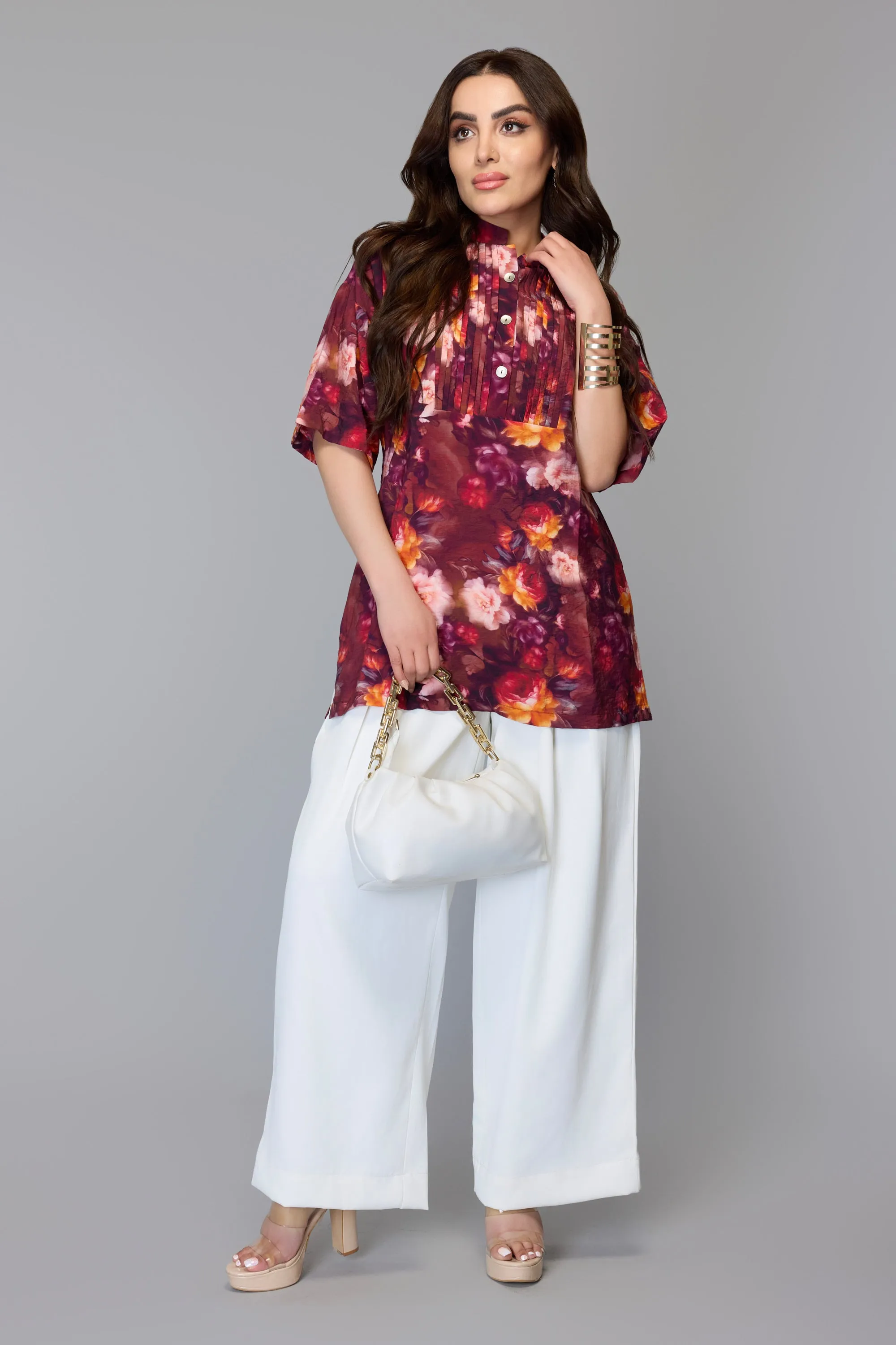 Elegant Floral Print Tunic