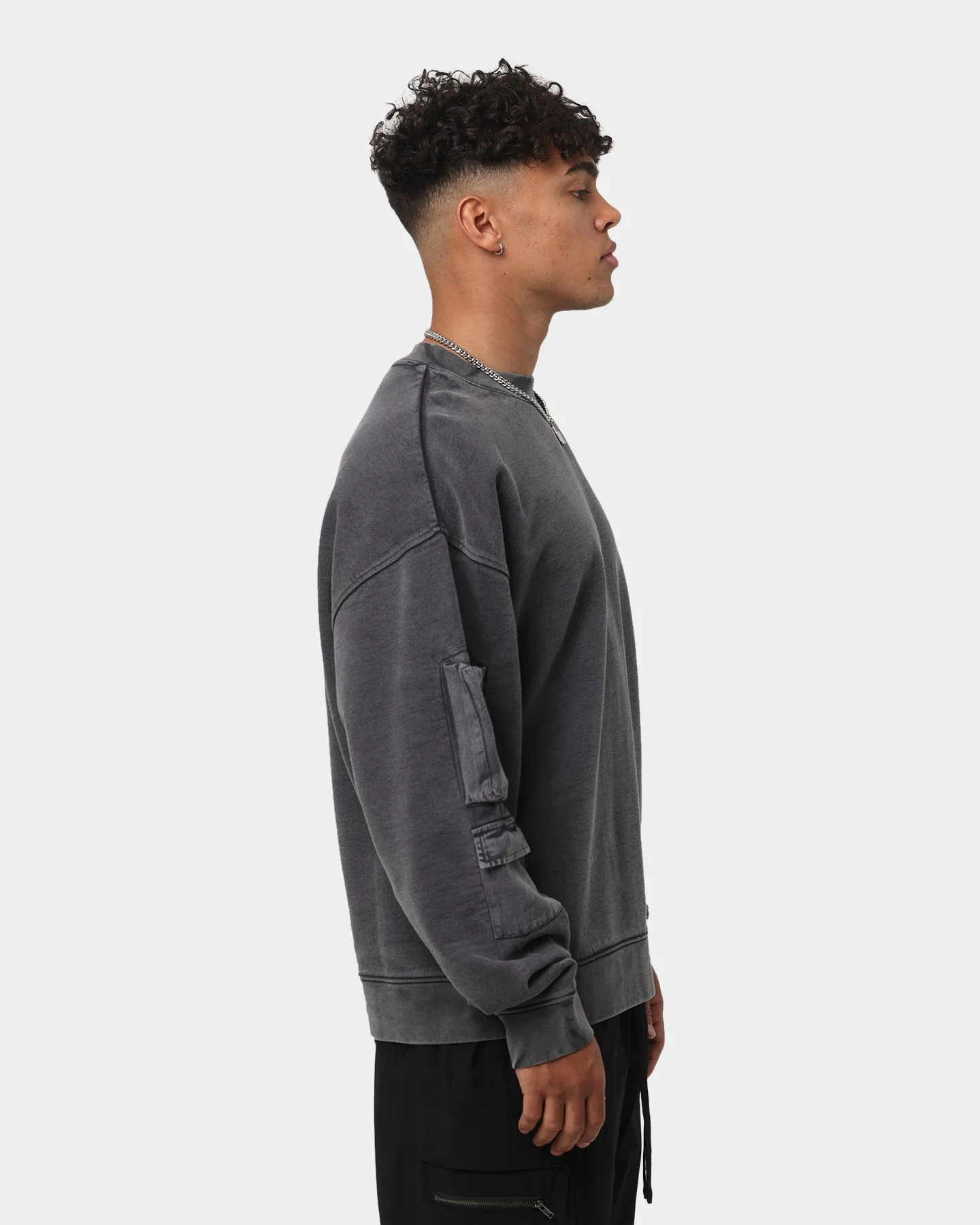 EN ES Reclaimed Utility Crewneck Vintage Charcoal