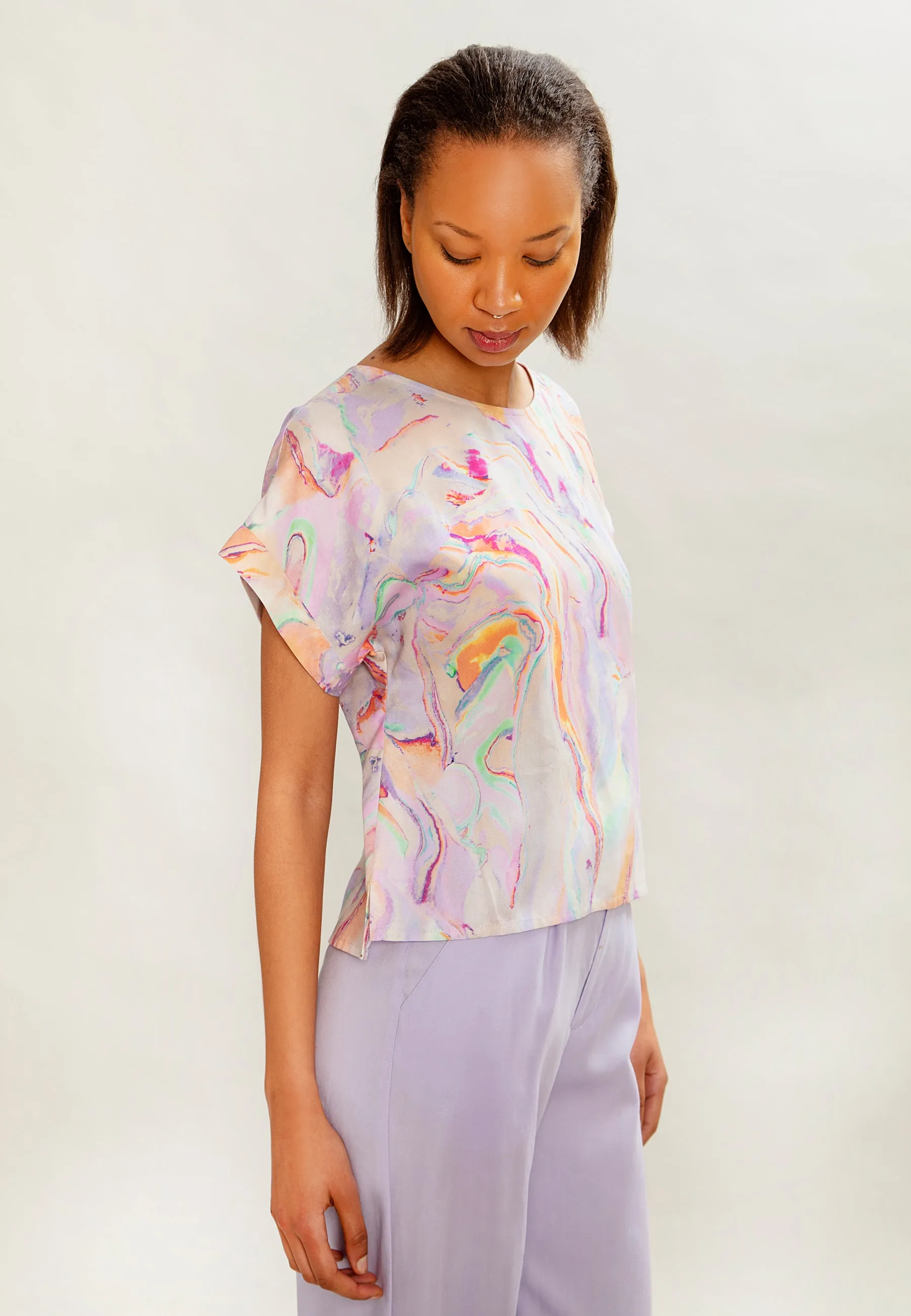 Felicity Blouse Rainbow Marble