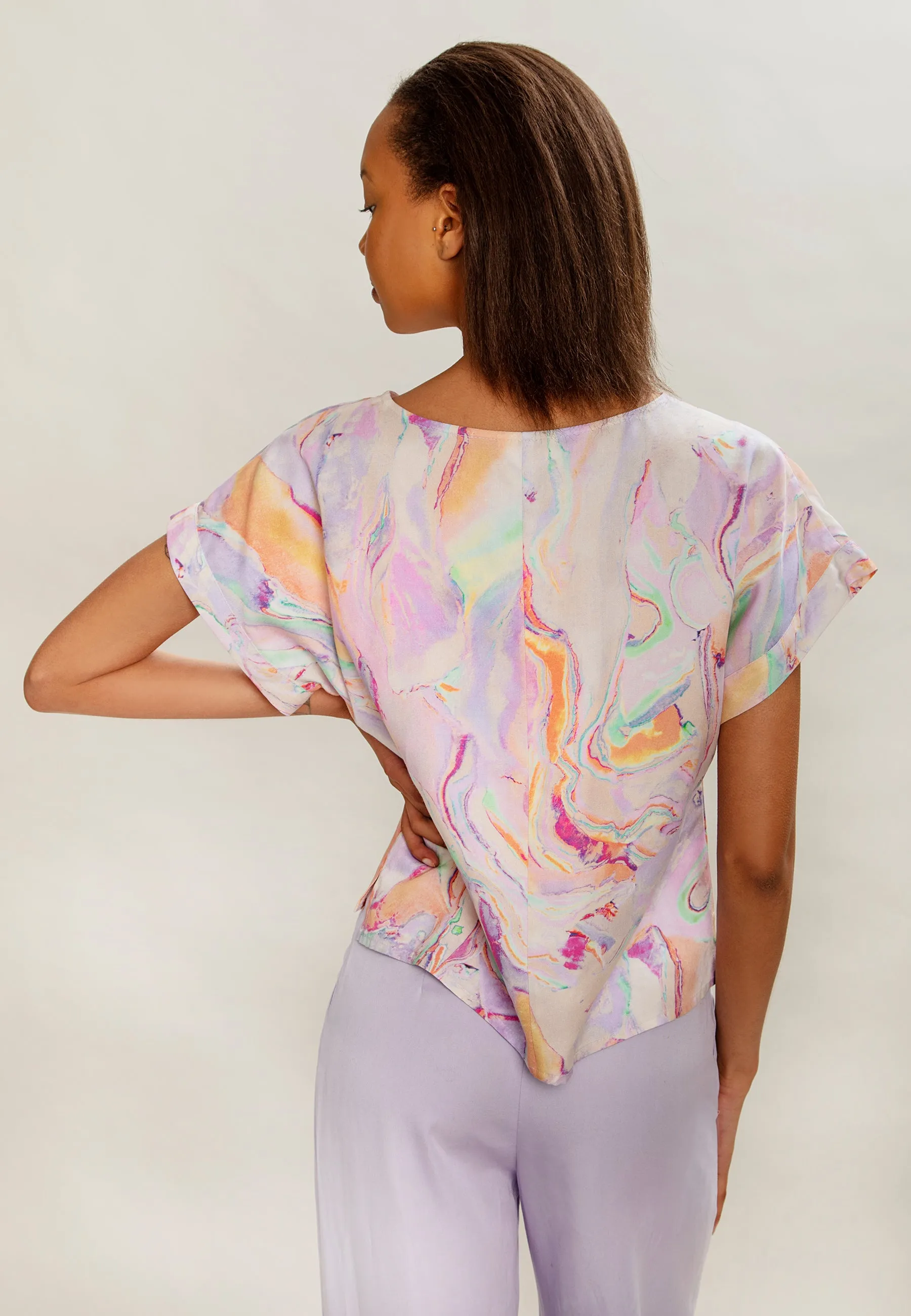 Felicity Blouse Rainbow Marble