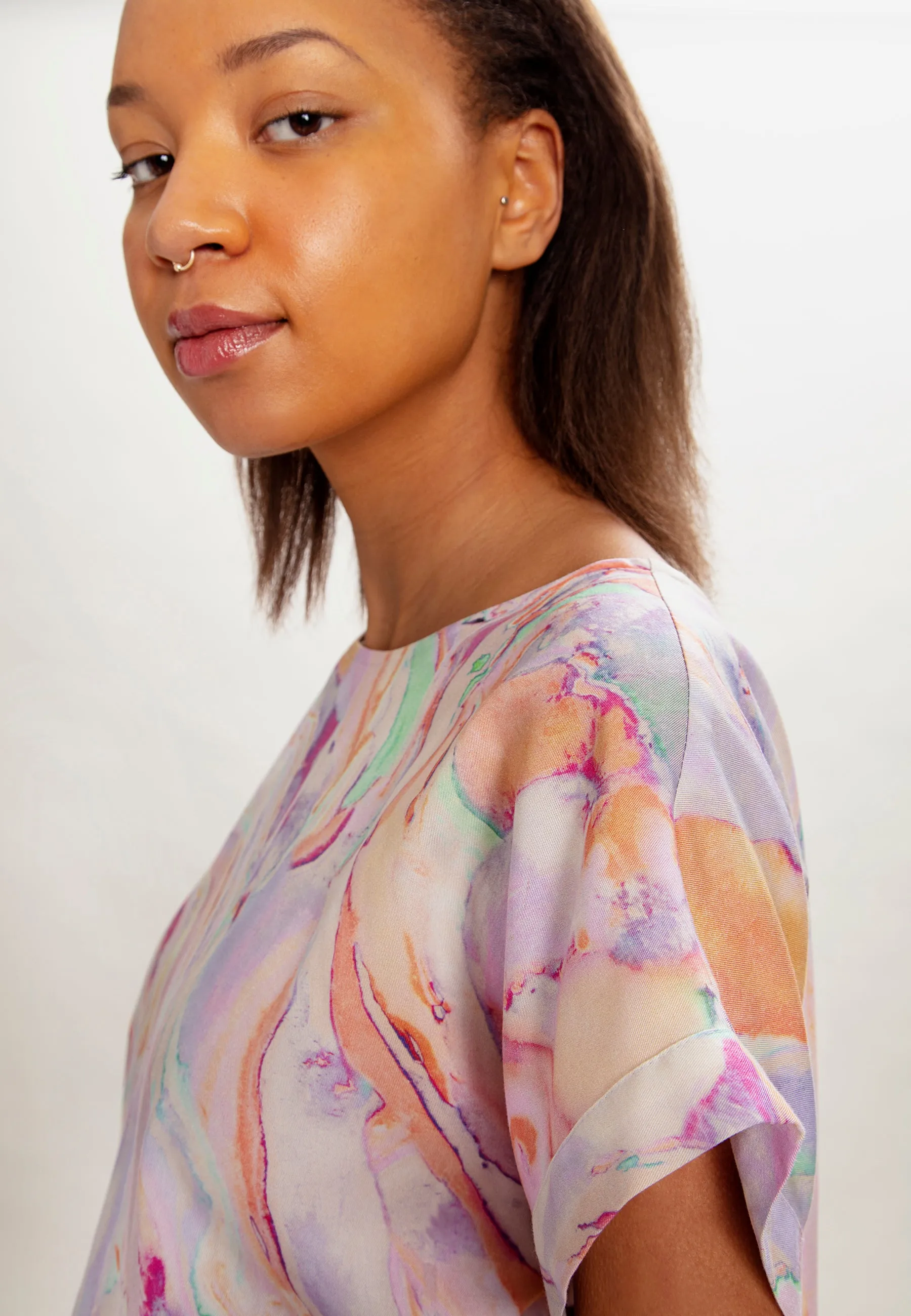 Felicity Blouse Rainbow Marble