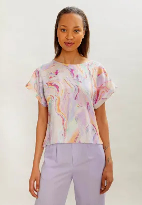 Felicity Blouse Rainbow Marble