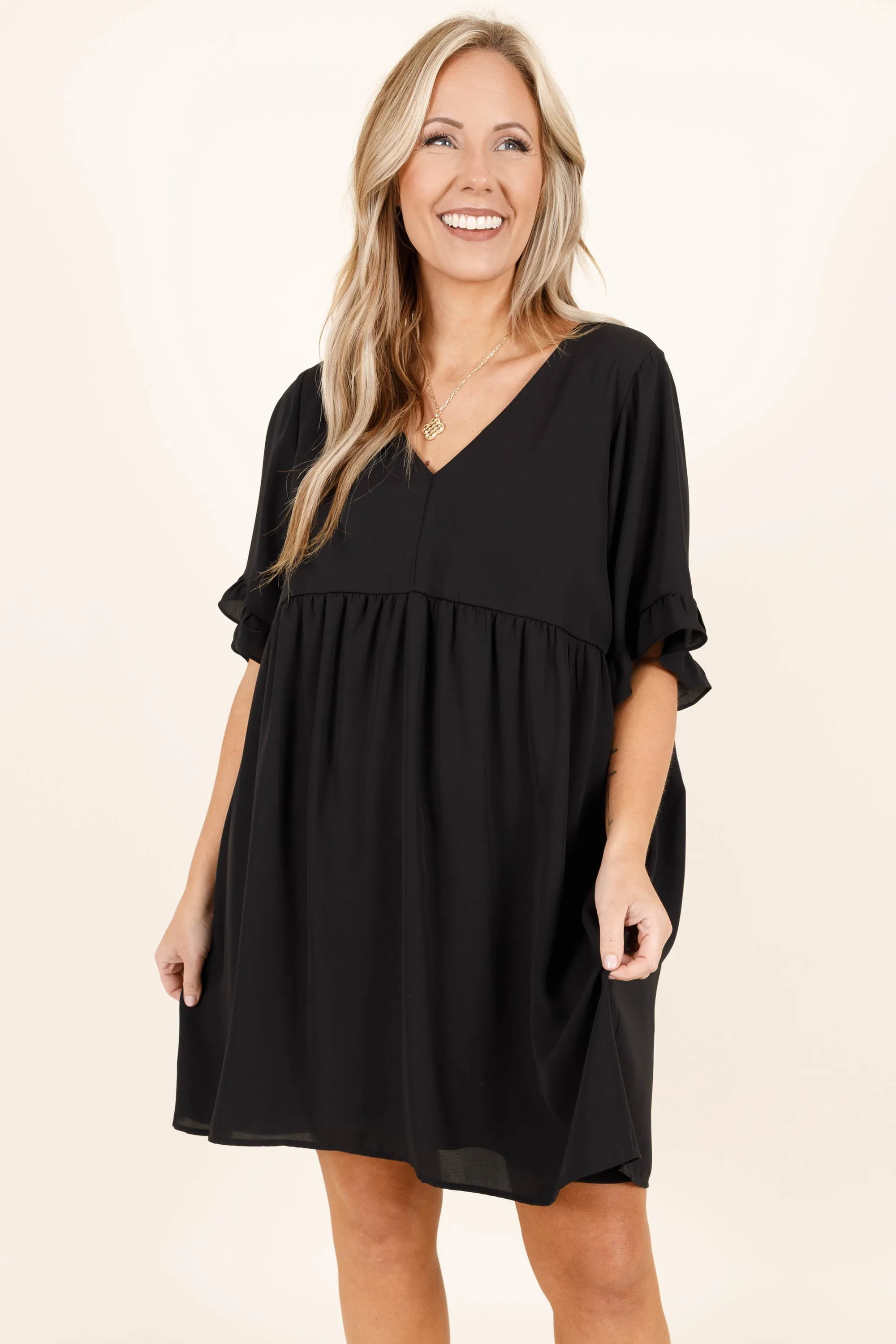 Flow My Own Way Dress, Black