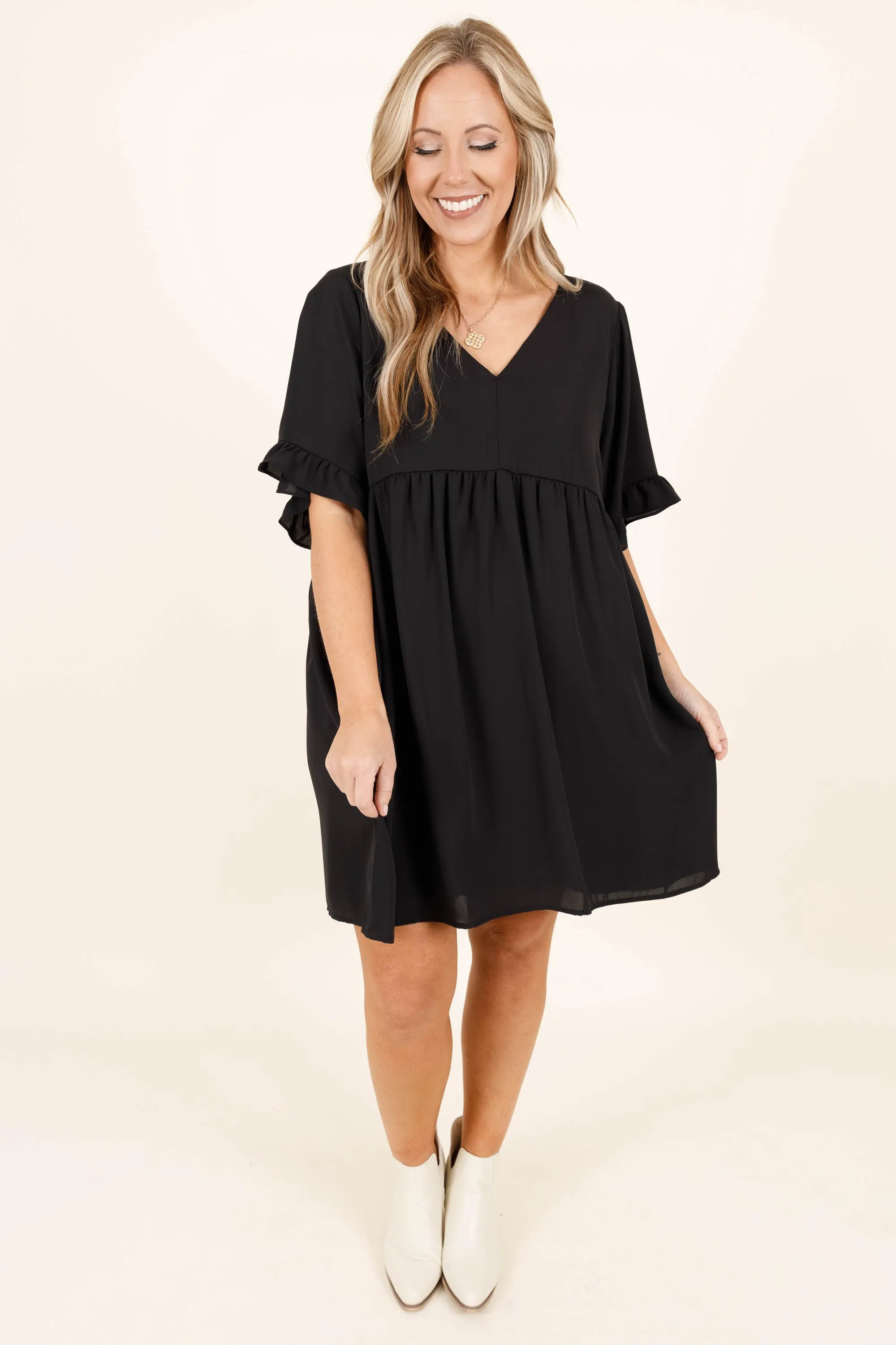 Flow My Own Way Dress, Black