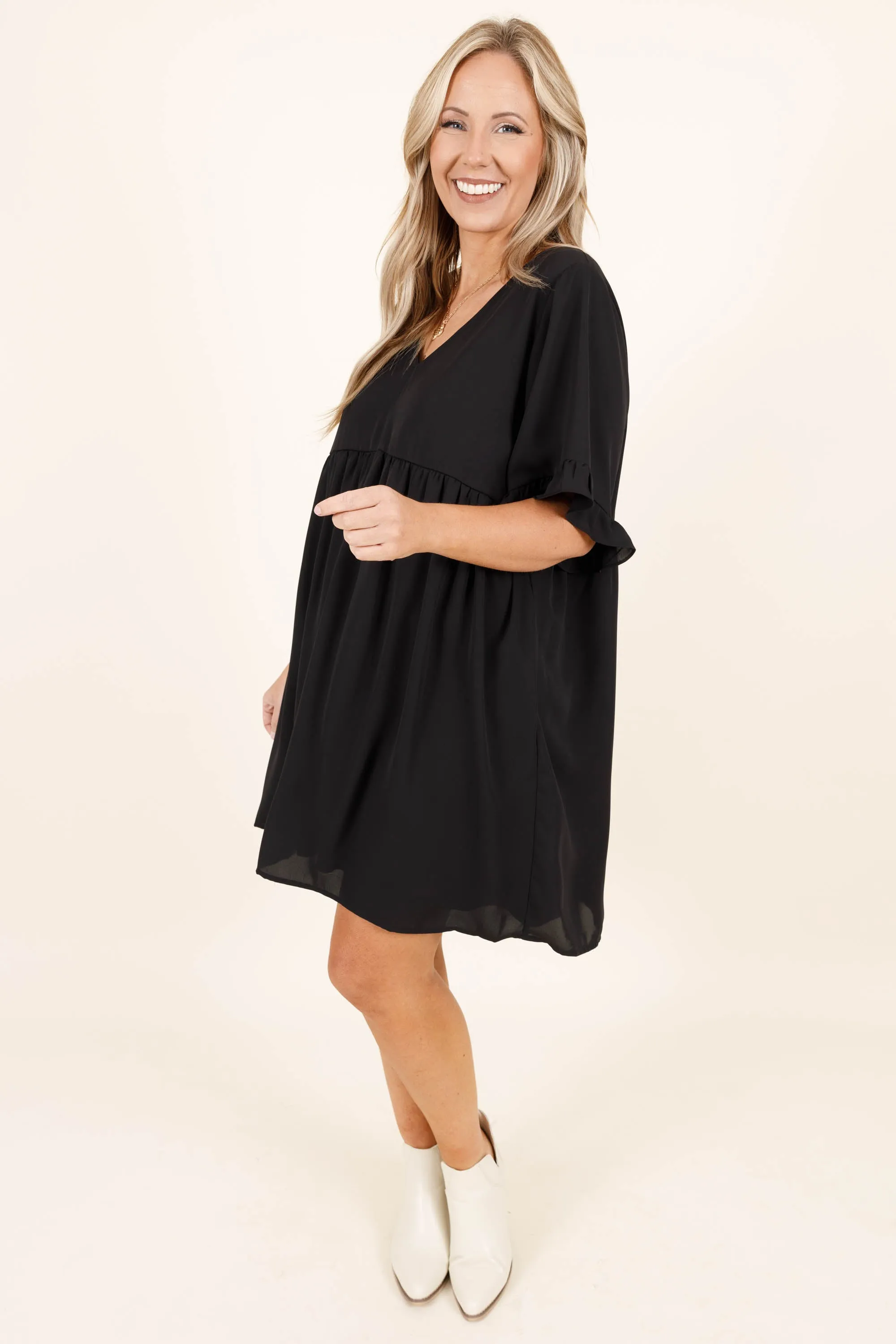 Flow My Own Way Dress, Black