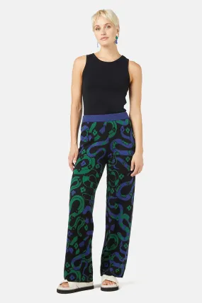 Flower Snake Knit Pant