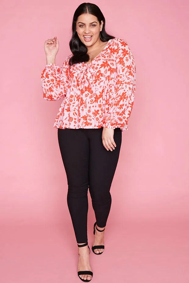 Focus Pink Floral Blouse