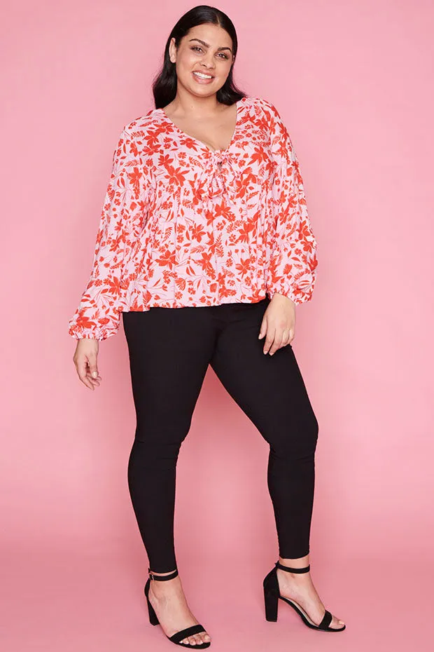 Focus Pink Floral Blouse