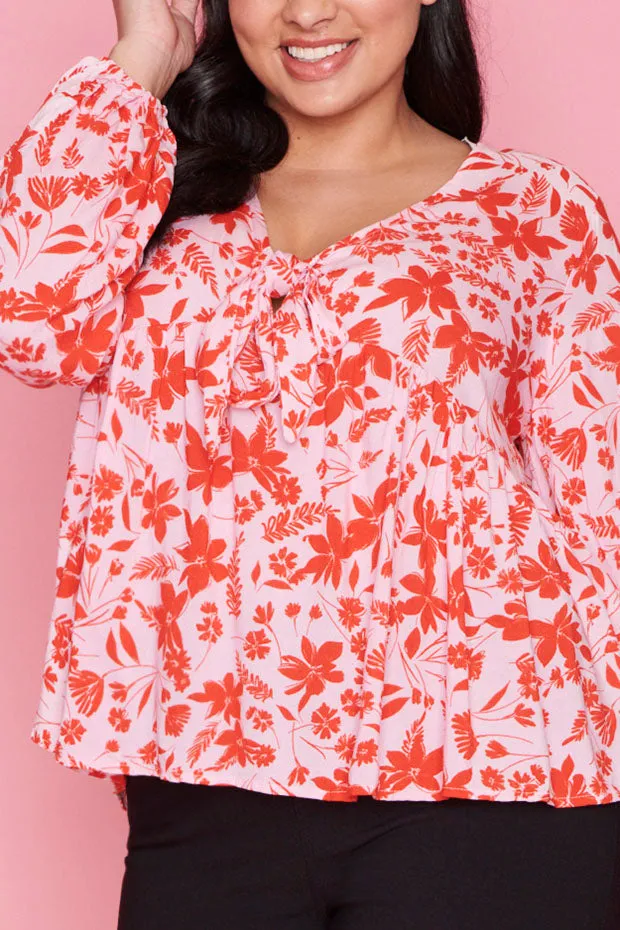 Focus Pink Floral Blouse