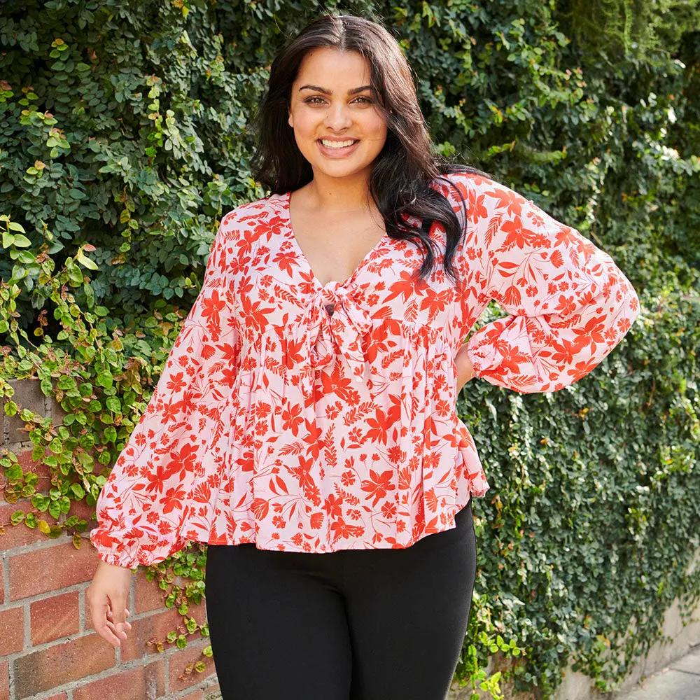 Focus Pink Floral Blouse